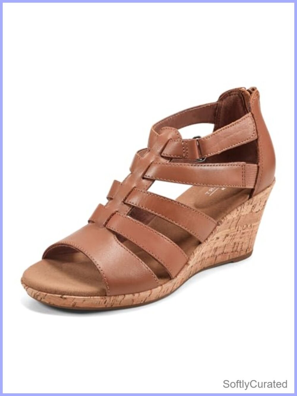 Rockport Women's Briah Gladiator Platform Sandal Full-Grain Leather Ankle Strap
